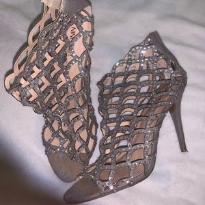 Silver dressy sandals by Nine West